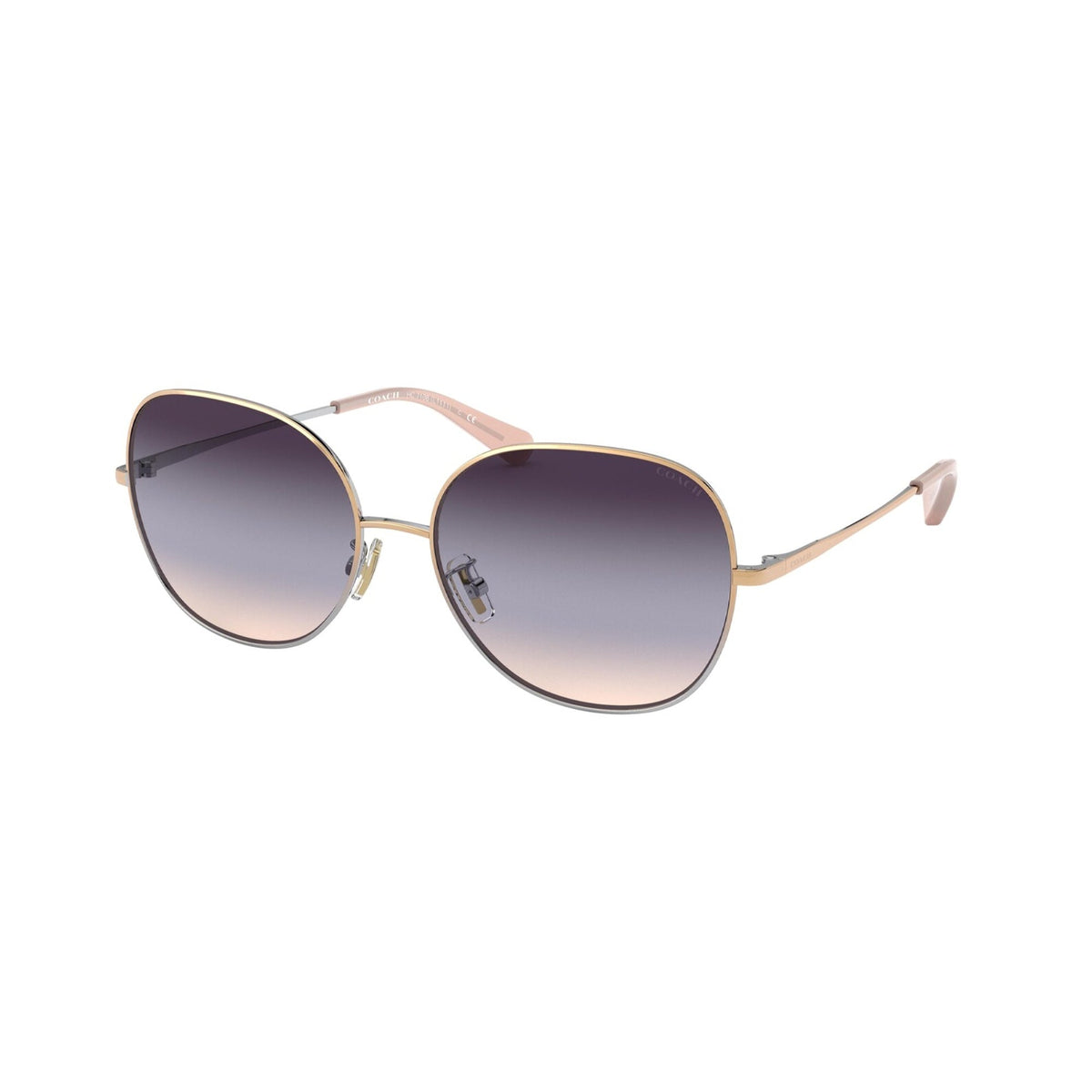 Coach Women's Sunglasses L1111 Pink Smoke Blue Pink Gradient Metal Metal  0HC7108 9338U7 57