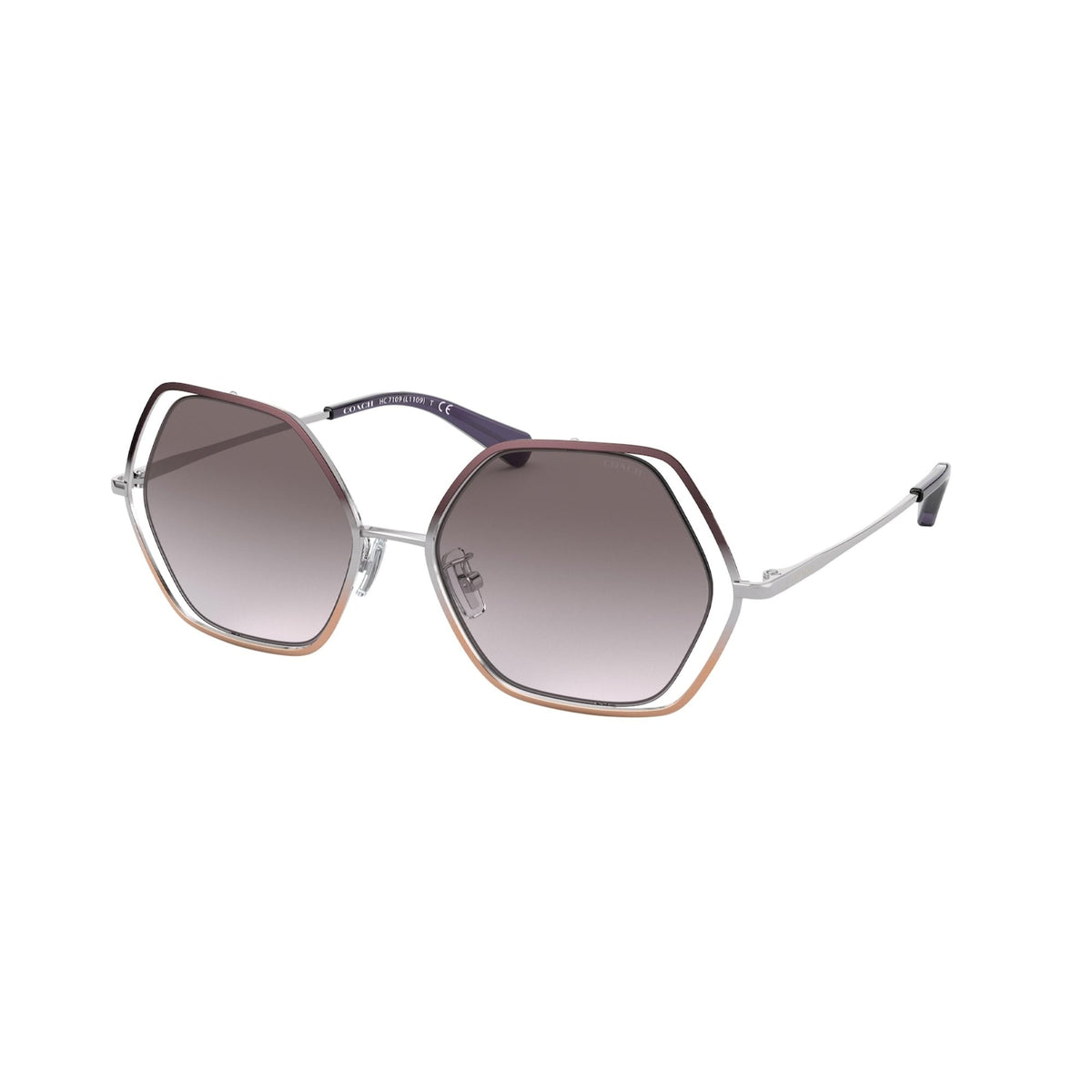 Coach Women's Sunglasses L1109 Purple/Reddish Light Grey Gradient Metal Metal  0HC7109 934211 57