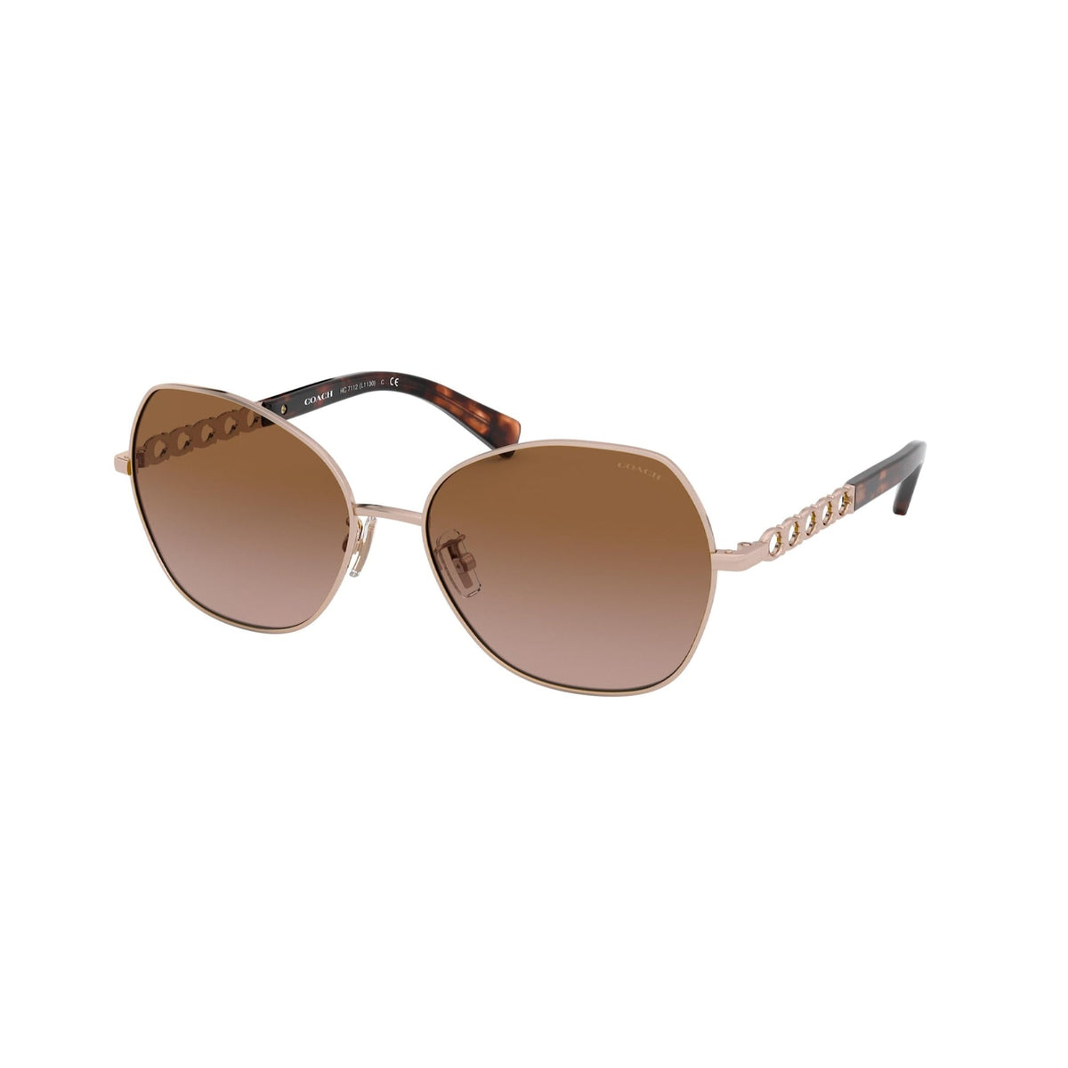 Coach Women's Sunglasses L1130 Pink Brown Rose Gradient Metal Metal  0HC7112 933113 56