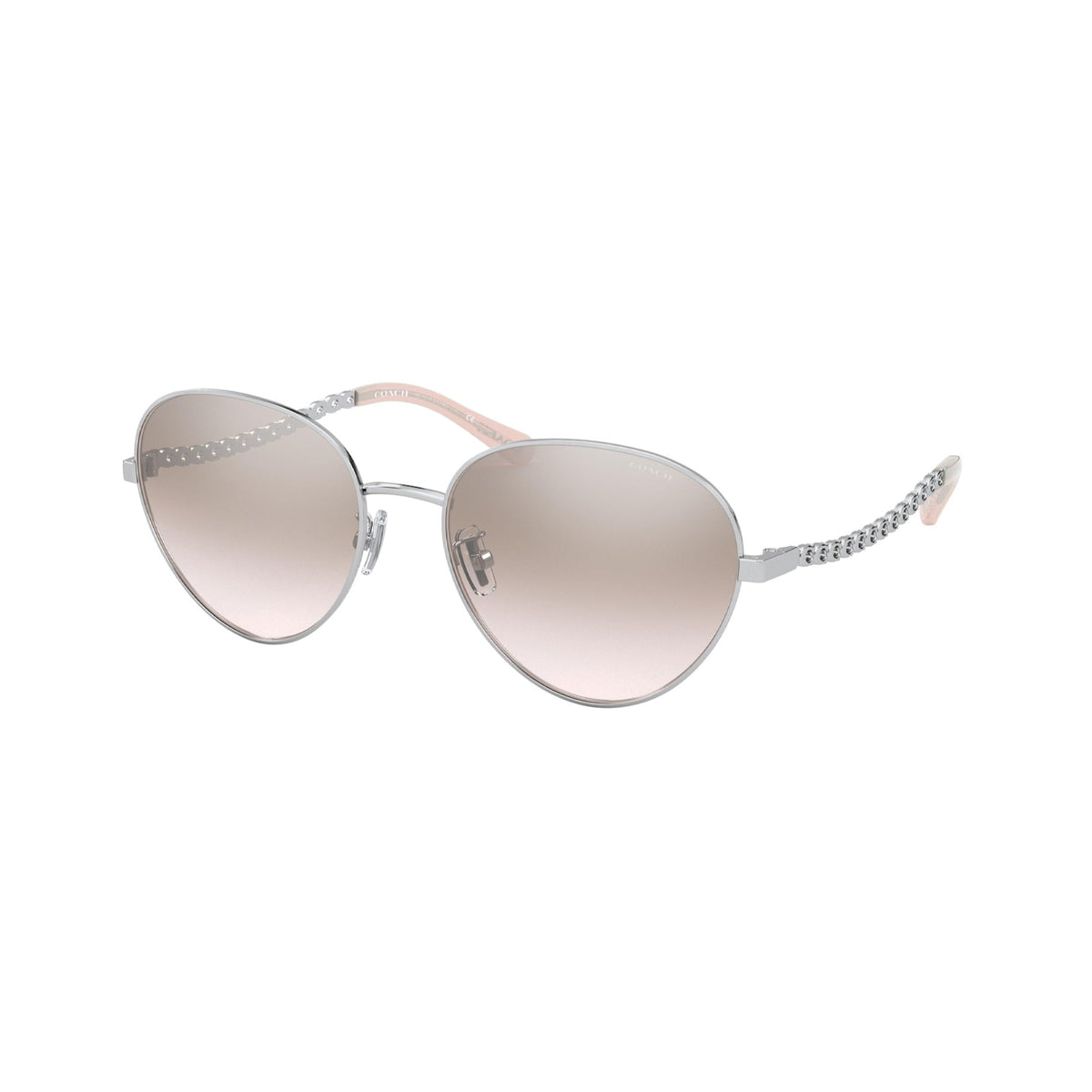 Coach Women's Sunglasses L1148 Silver Grey Pink Mirror Gradient Metal Metal  0HC7114 90018Z 56