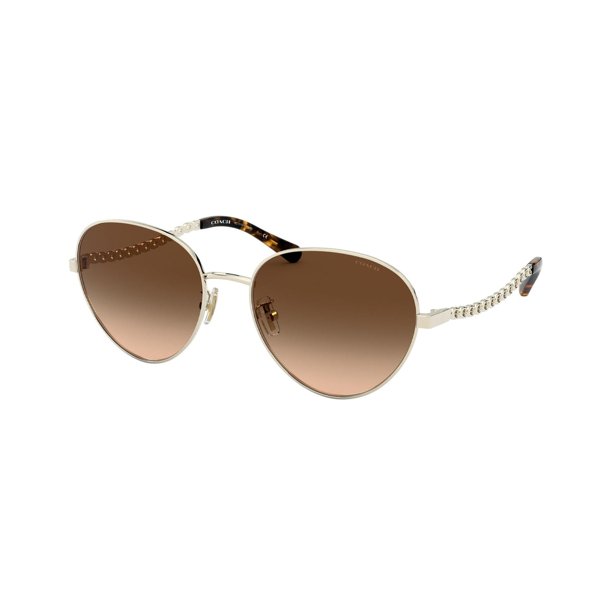 Coach Women's Sunglasses L1148 Gold Dark Brown Gradient Metal Metal  0HC7114 900574 56