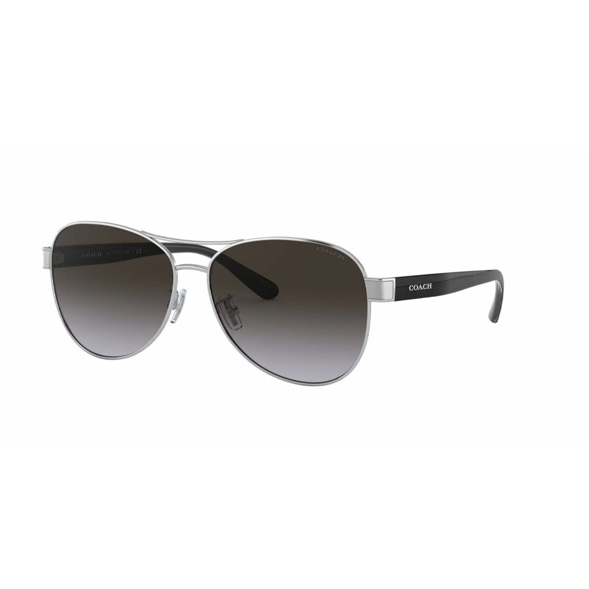 Coach Women's Sunglasses L1152 Silver Dark Grey Gradient Metal Metal  0HC7115 90018G 59