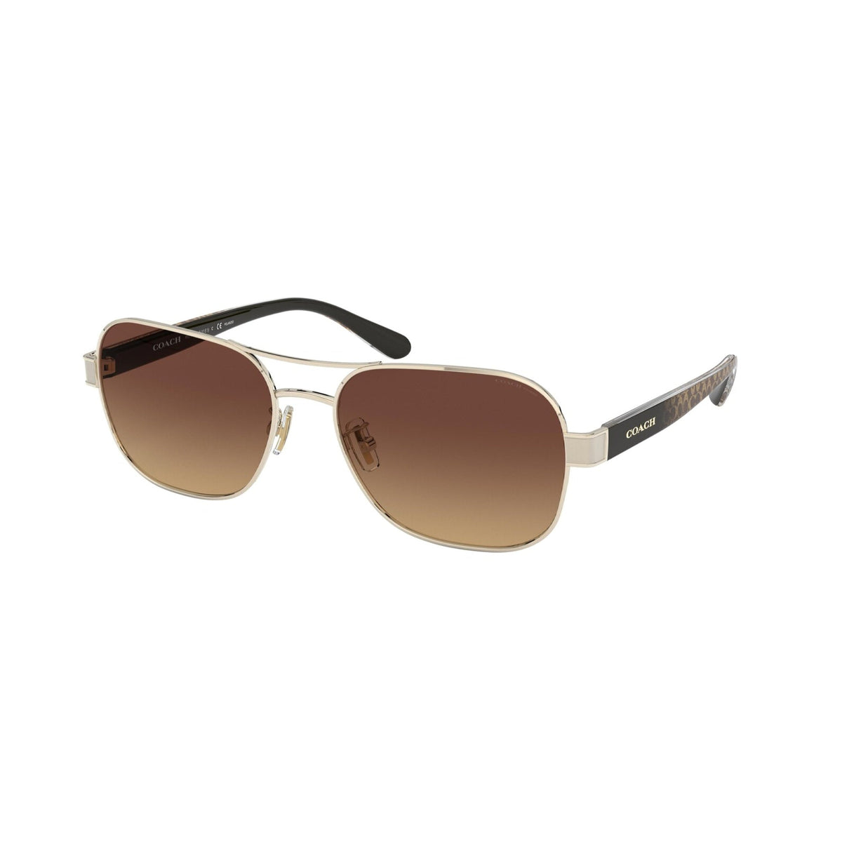 Coach Women's Sunglasses L1151 Gold Brown Gradient Polar Metal Metal  0HC7116 9005T5 57