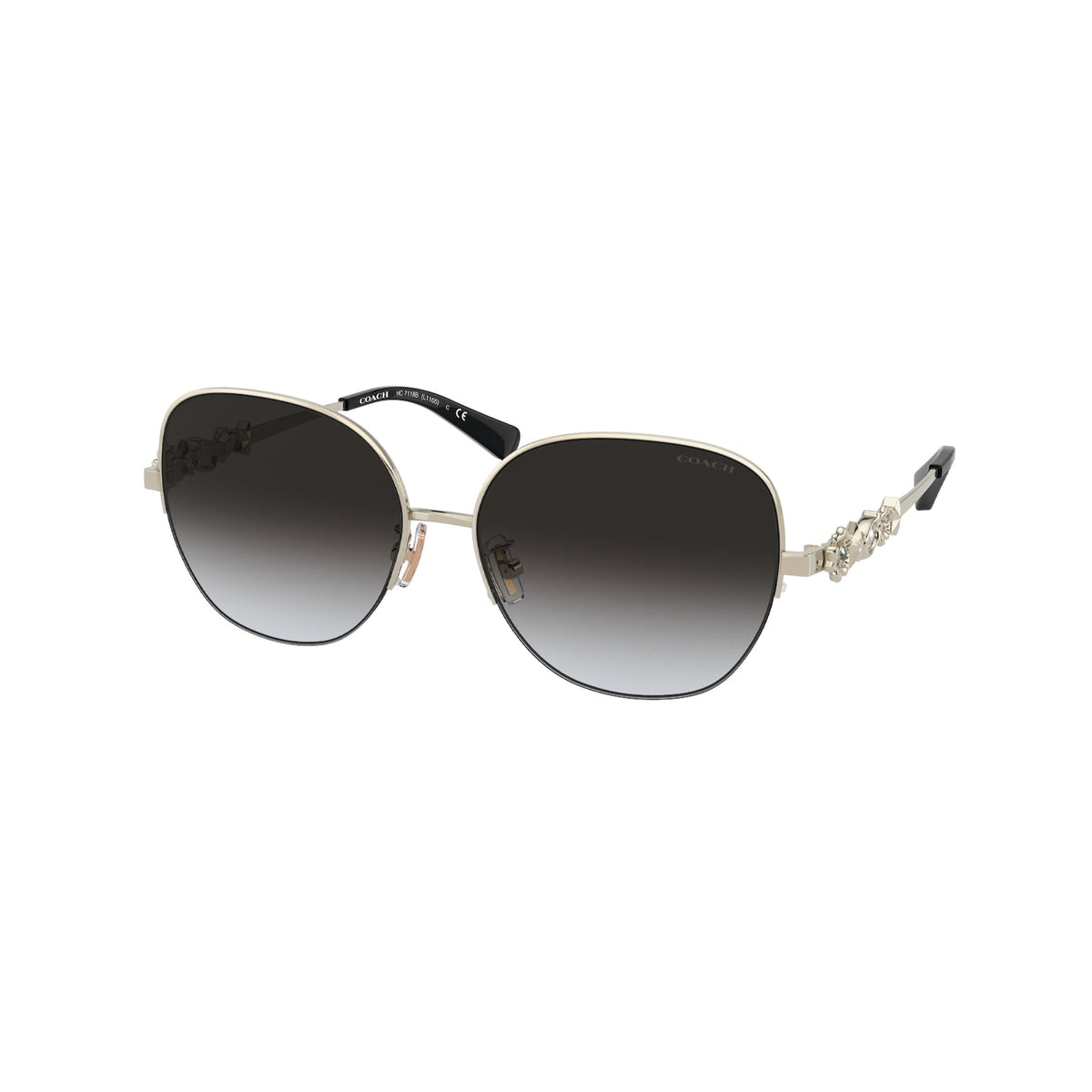 Coach Women's Sunglasses L1165 Gold Dark Gray Gradient Metal Metal  0HC7118B 93468G 57