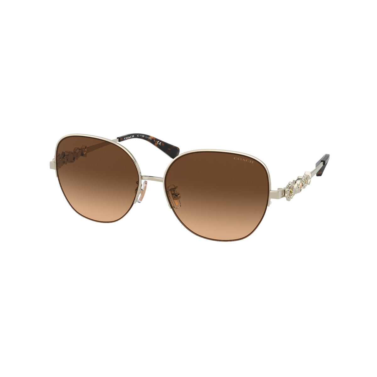 Coach Women's Sunglasses L1165 Gold Dark Brown Gradient Metal Metal  0HC7118B 935674 57