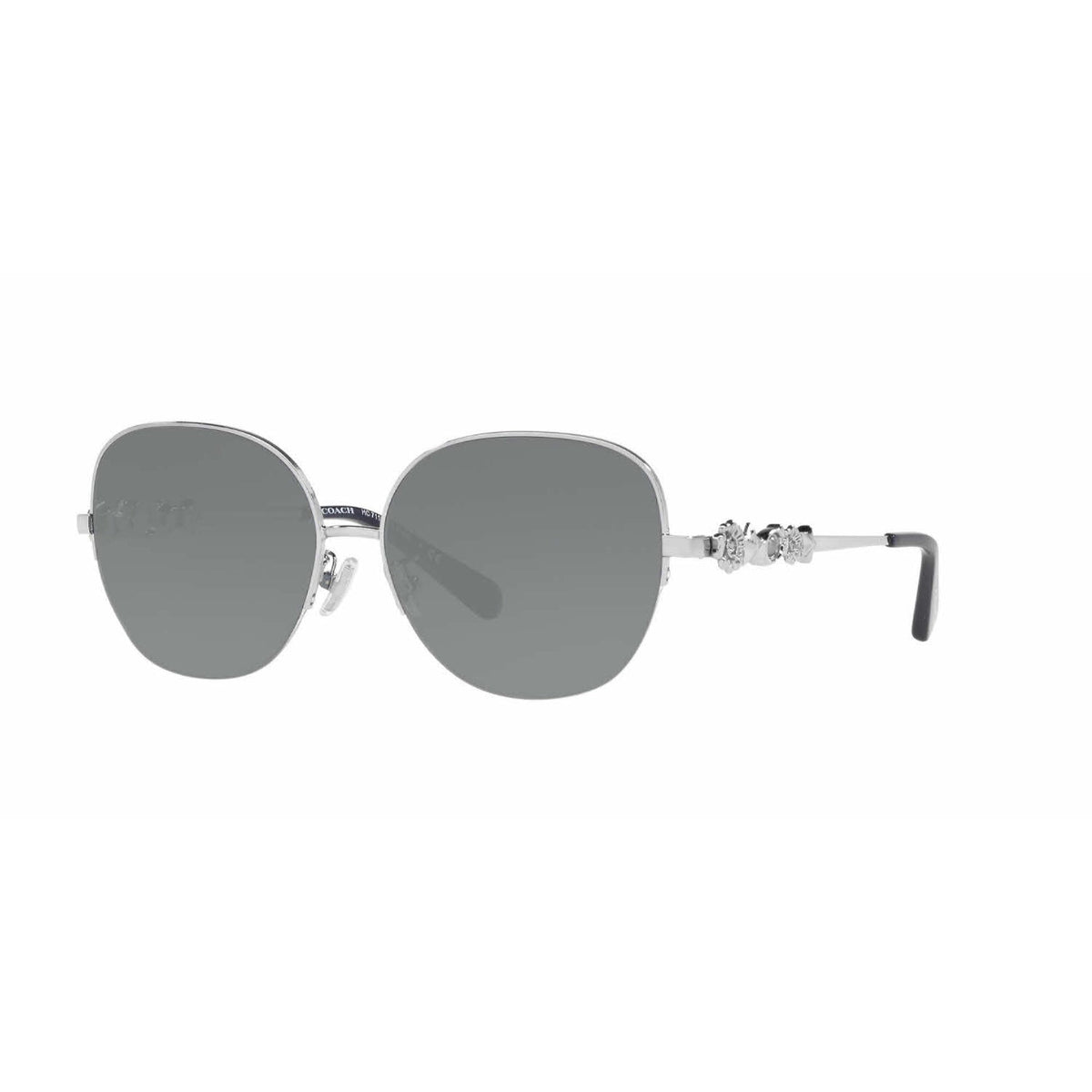 Coach Women's Sunglasses L1165 Silver Dark Navy Gradient Metal Metal  0HC7118B 93594L 57