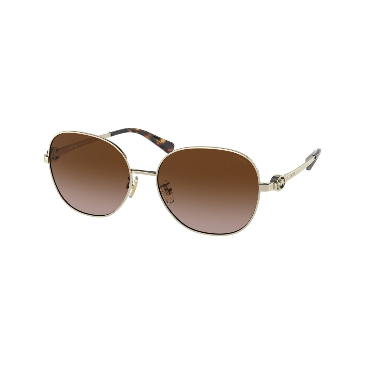 Coach Women's Sunglasses C3444 Gold Brown Gradient Metal Metal  0HC7123 900513 57