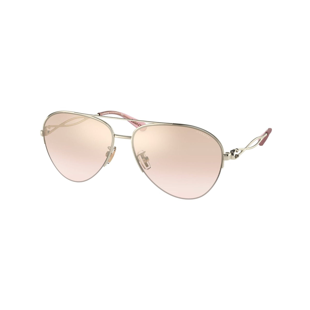 Coach Women's Sunglasses C3447 Gold Pink Gradient Mirror Metal Metal  0HC7124 90054E 59