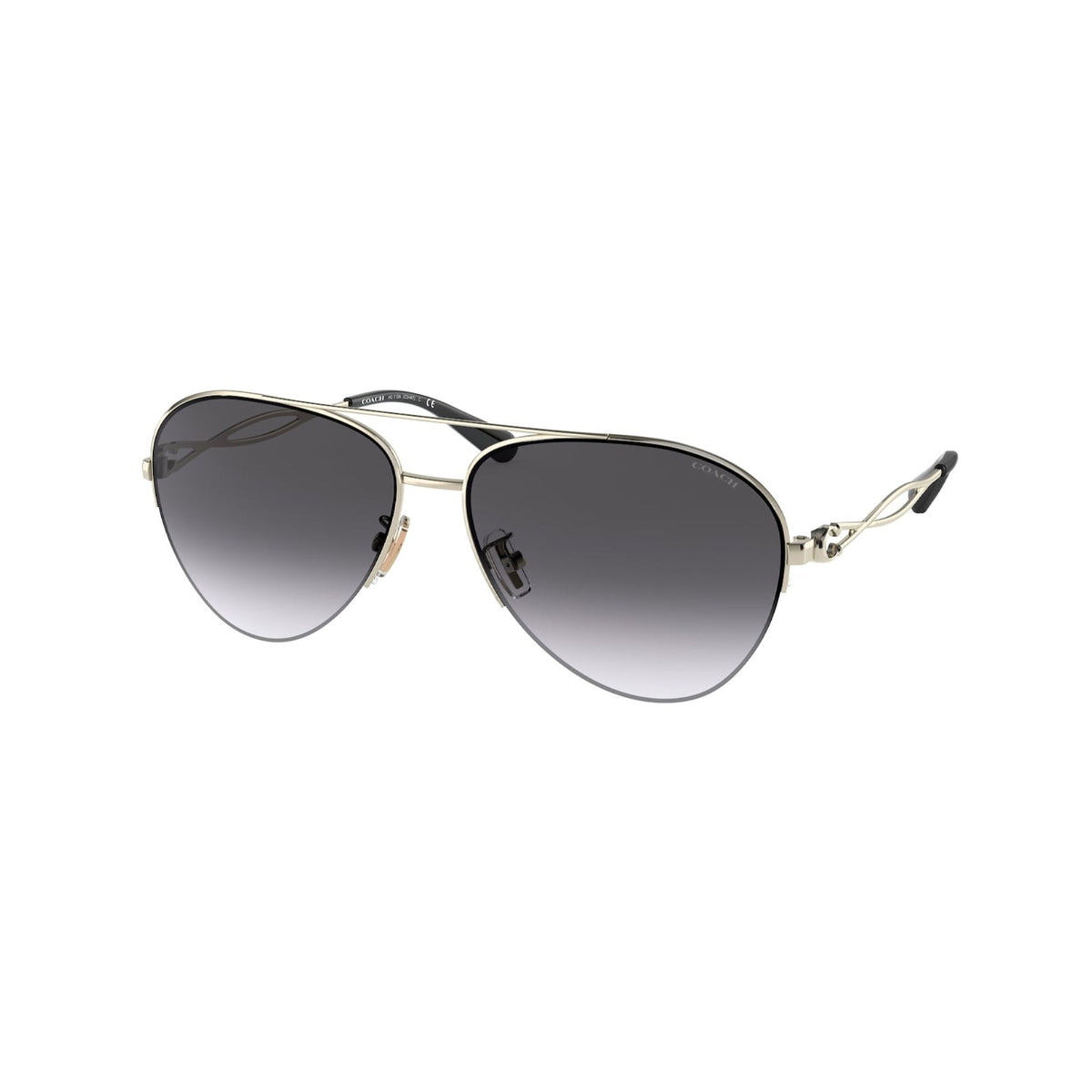 Coach Women's Sunglasses C3447 Gold Grey Gradient Metal Metal  0HC7124 90058G 59