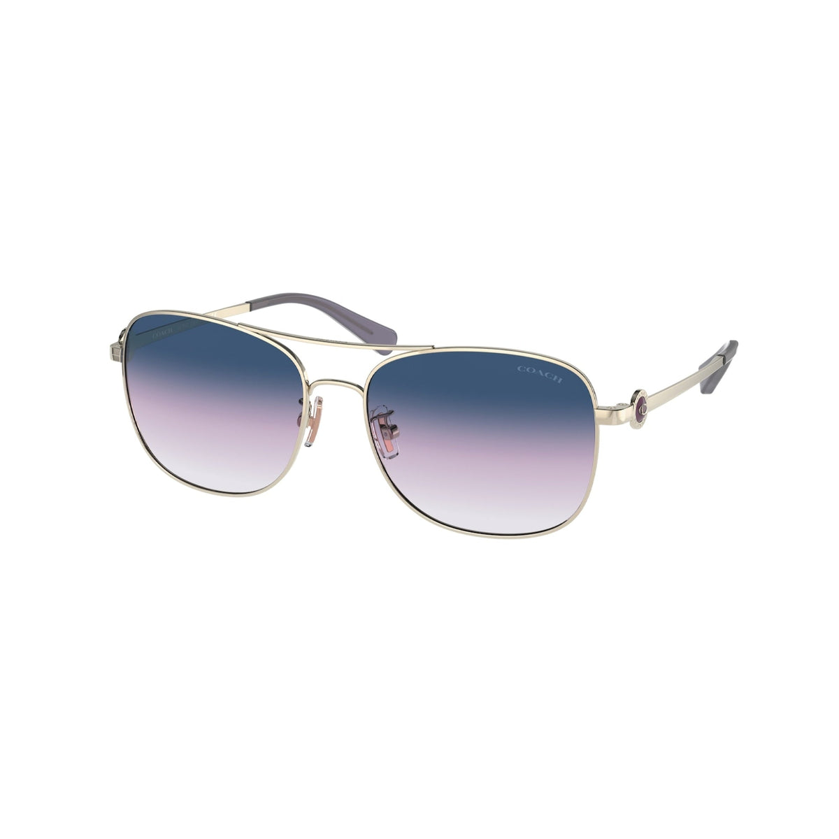 Coach Women's Sunglasses C6177 Gold Blue Purple Gradient Metal Metal  0HC7127 90058H 56