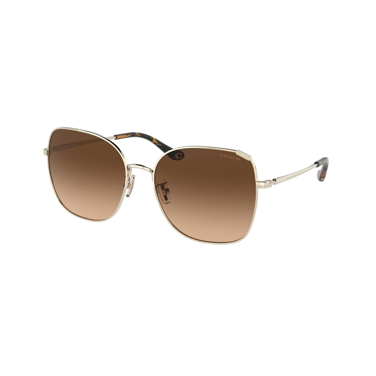Coach Women's Sunglasses C7997 Gold Dark Brown Gradient Metal Metal  0HC7133 900574 57