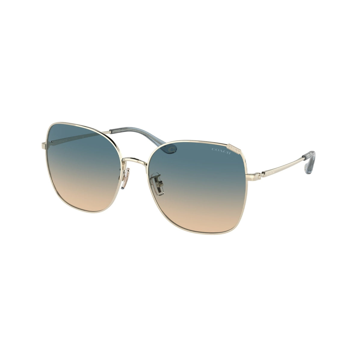 Coach Women's Sunglasses C7997 Gold Blue Yellow Gradient Metal Metal  0HC7133 900579 57