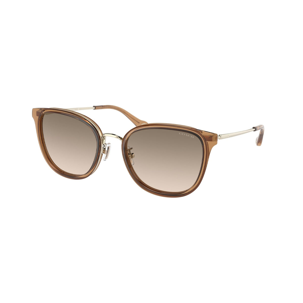 Coach Women's Sunglasses C7999 Brown Light Brown Grey Gradient Metal Metal  0HC7135 565413 54