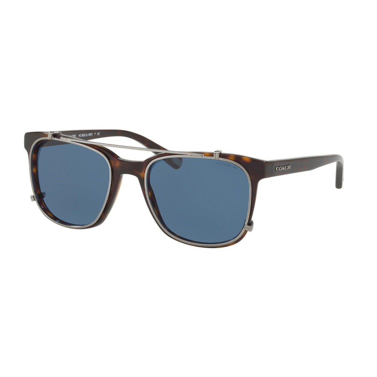 Coach Men's Sunglasses L1657 Havana Dark Blue Plastic Plastic  0HC8220 512080 54