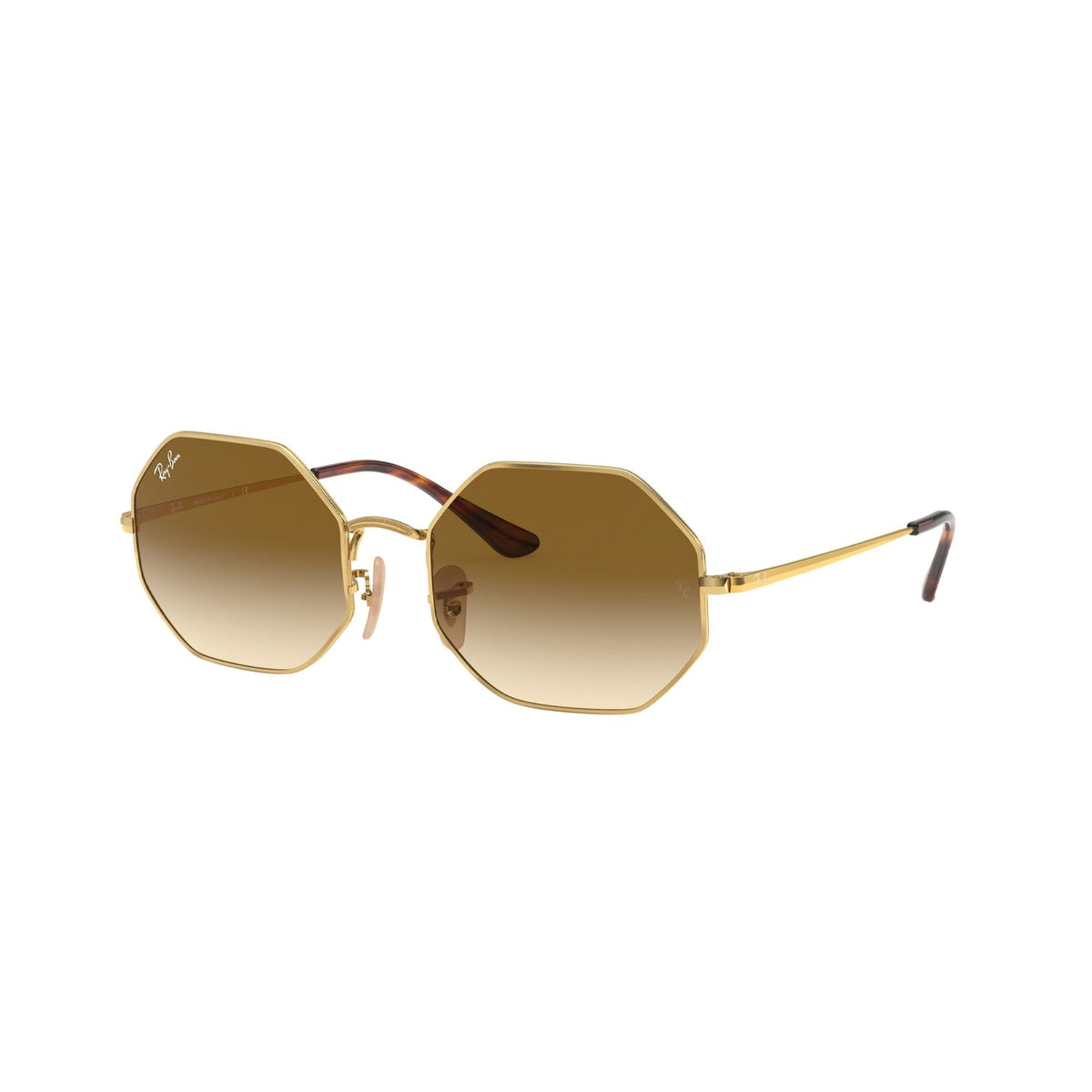 Ray-Ban Unisex Sunglasses Octagon Gold Clear Gradient Brown Metal Metal  0RB1972 914751 54