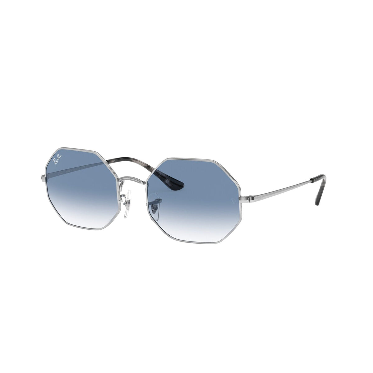 Ray-Ban Unisex Sunglasses Octagon Silver Clear Gradient Blue Metal Metal  0RB1972 91493F 54