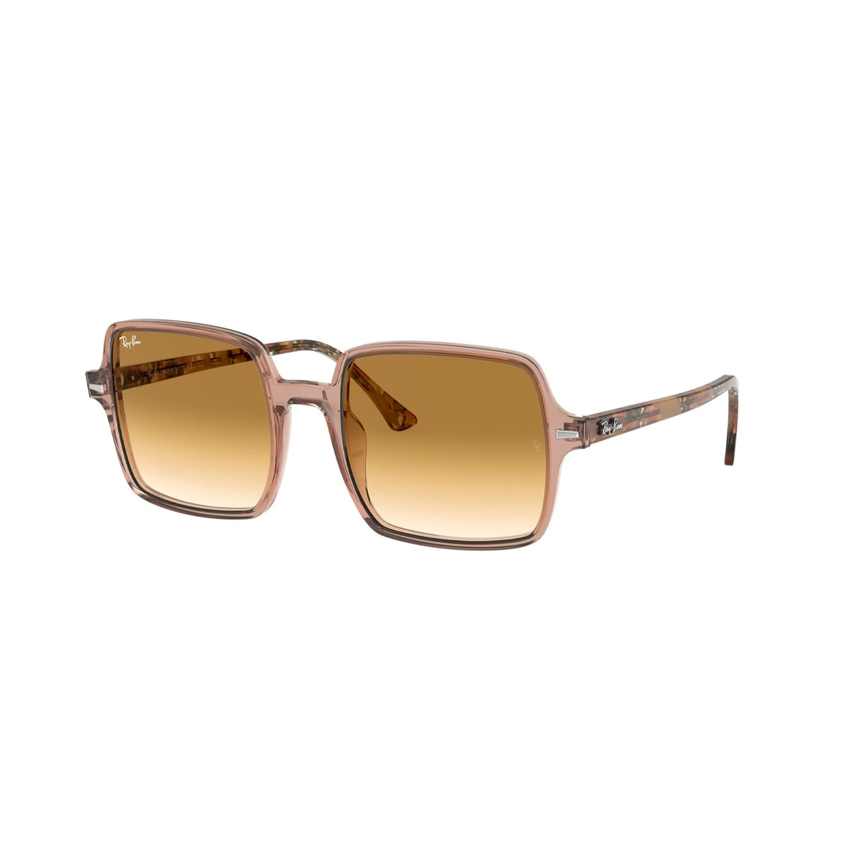 Ray-Ban Women's Sunglasses Square II Light Brown Clear Gradient Brown Plastic Plastic  0RB1973 128151 53