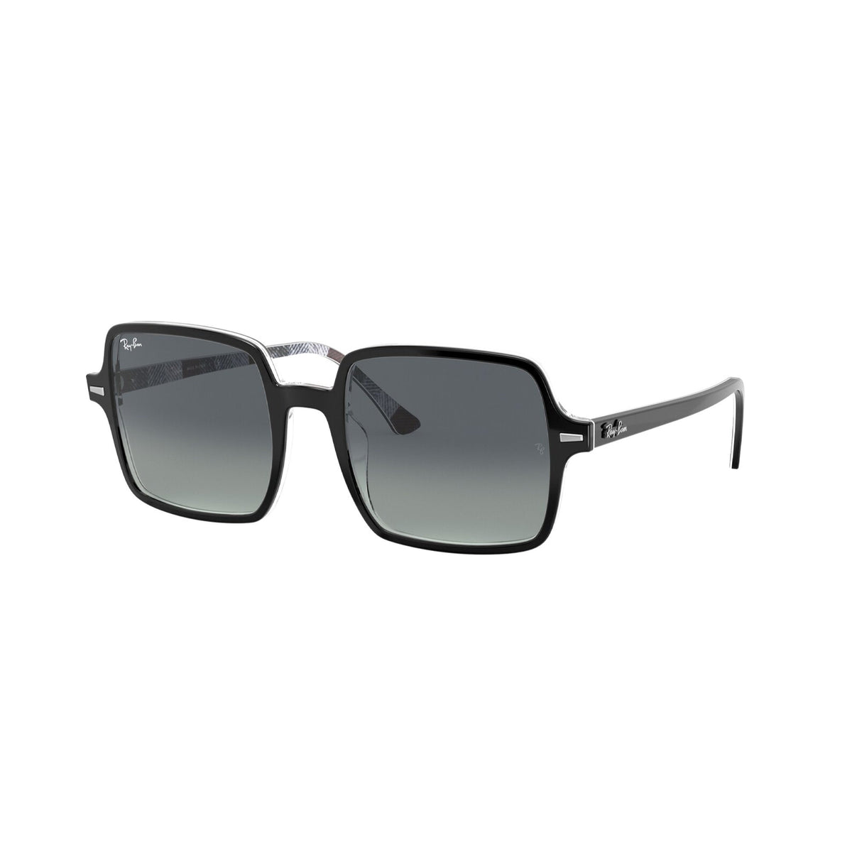 Ray-Ban Women's Sunglasses Square II Black Light Grey Gradient Blue Plastic Plastic  0RB1973 13183A 53