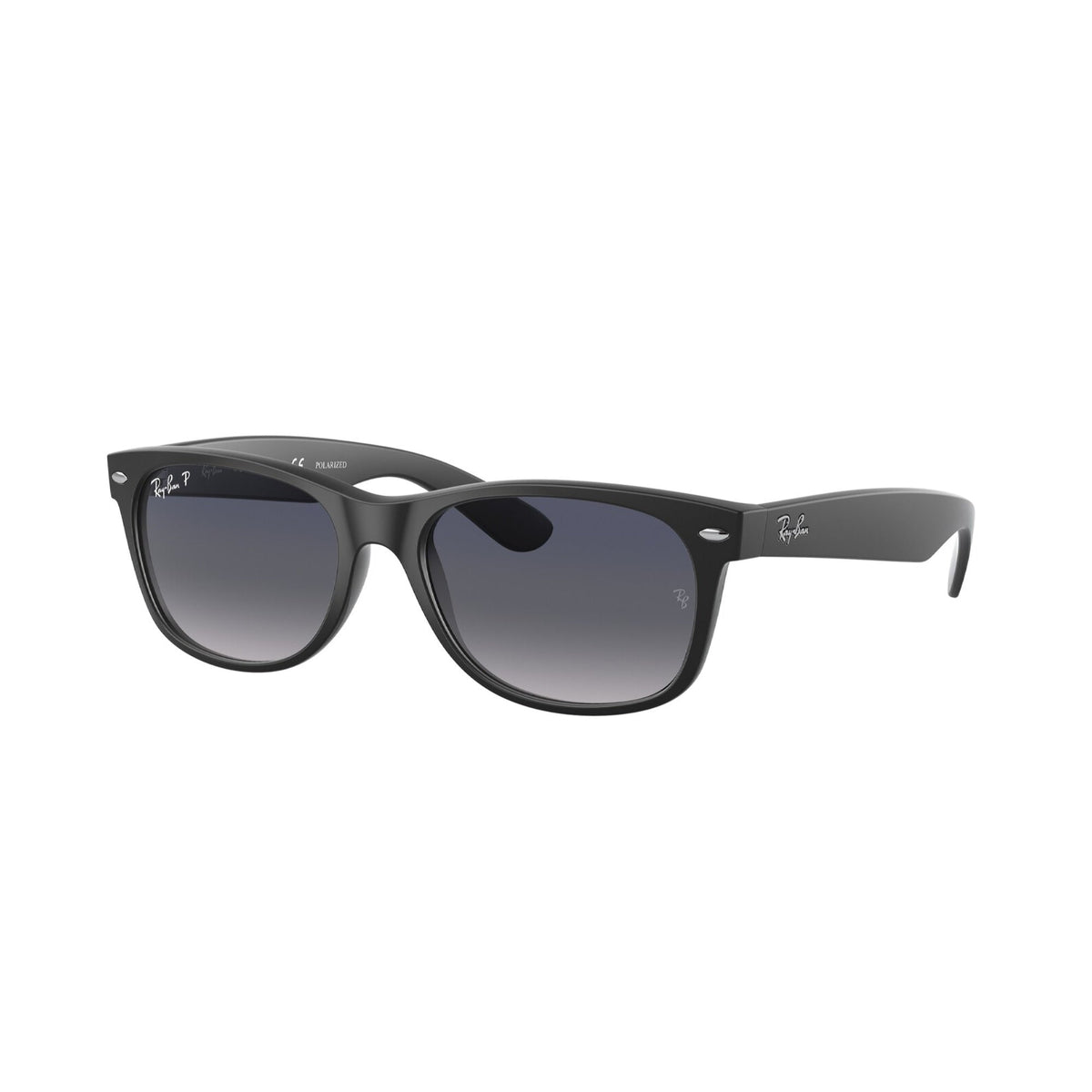 Ray-Ban Unisex Sunglasses New Wayfarer Black Blue Gradient Grey Plastic Plastic  0RB2132 601S78 55