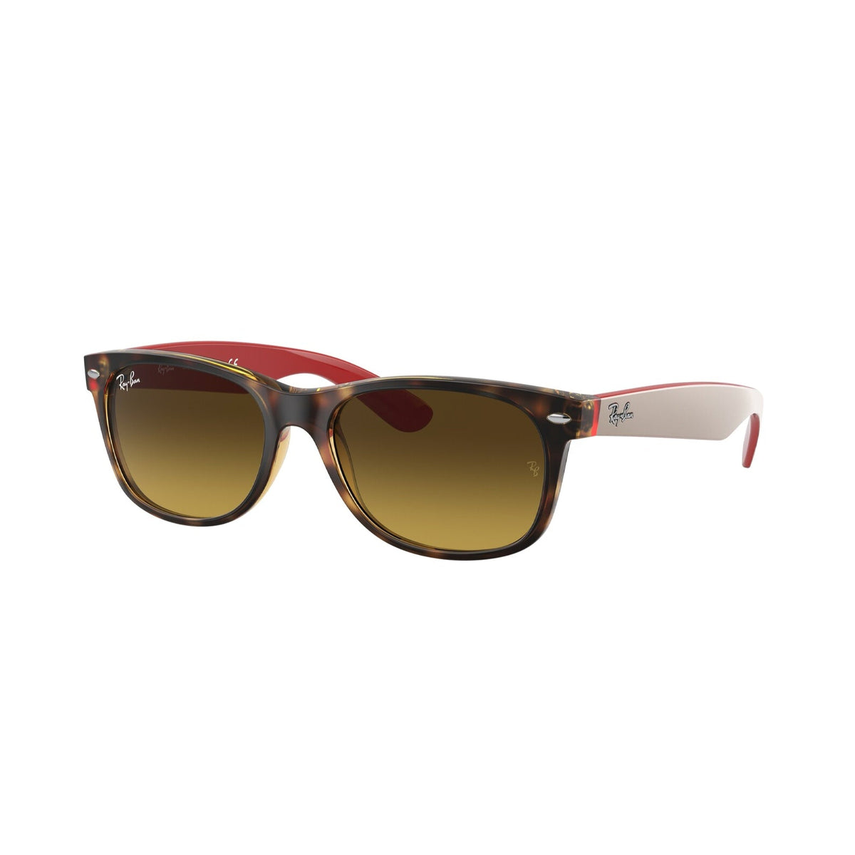 Ray-Ban Unisex Sunglasses New Wayfarer Havana Brown Gradient Dark Brown Plastic Plastic  0RB2132 618185 55