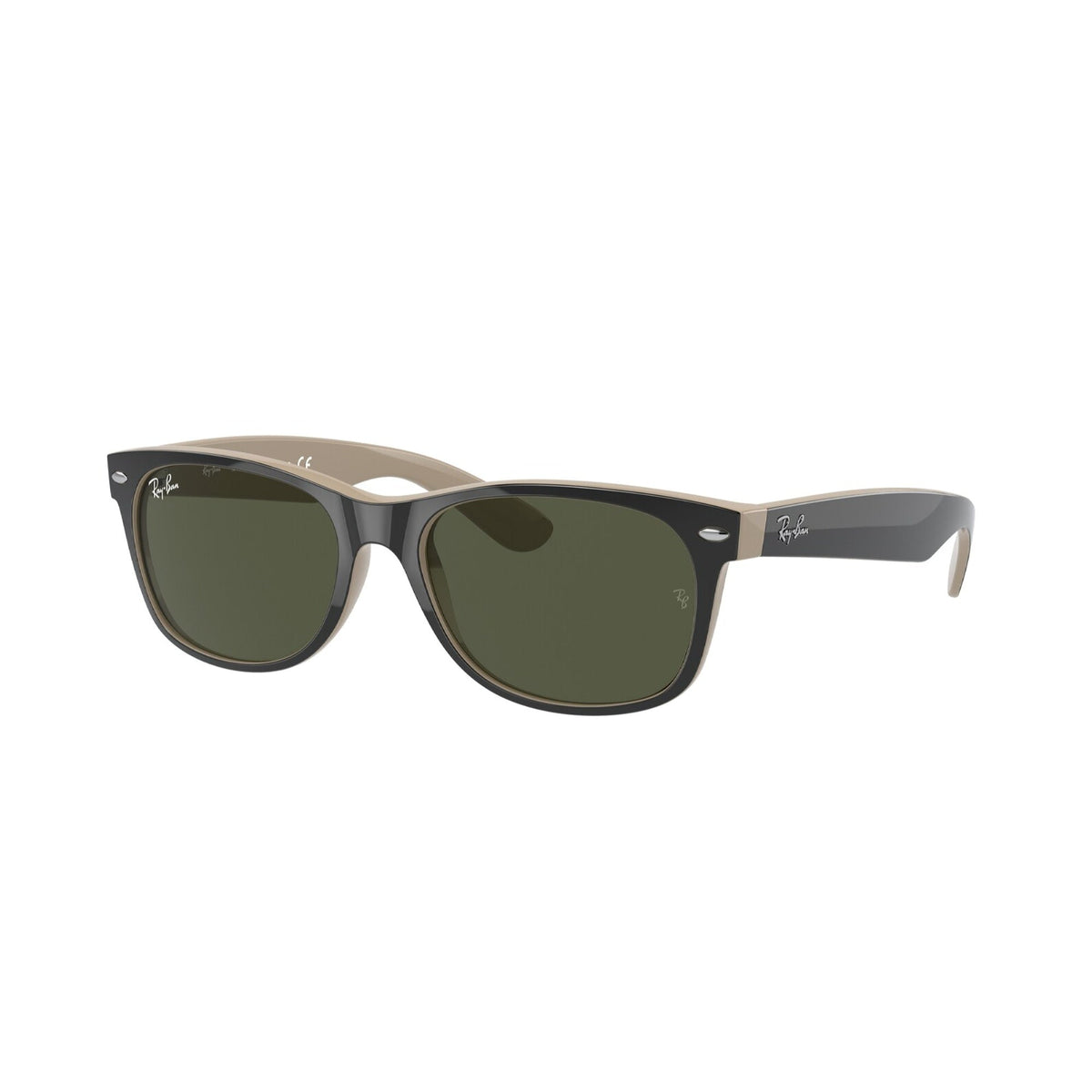 Ray-Ban Unisex Sunglasses New Wayfarer Black G-15 Green Plastic Plastic  0RB2132 875 55