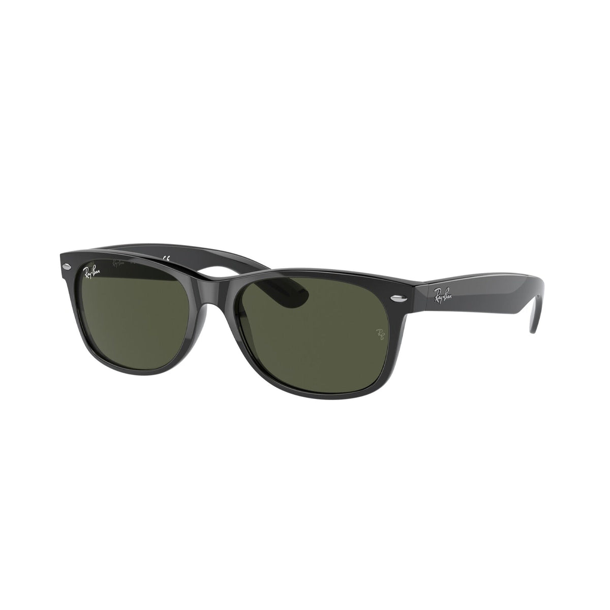 Ray-Ban Unisex Sunglasses New Wayfarer Black G-15 Green Plastic Plastic  0RB2132 901L 55