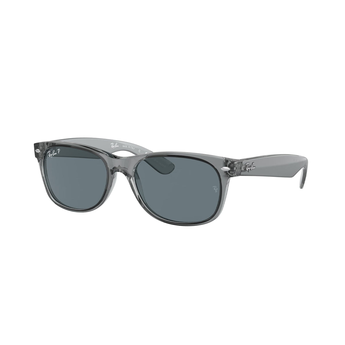 Ray-Ban Unisex Sunglasses New Wayfarer Grey Dark Blue Polar Plastic Plastic  0RB2132F 64503R 55