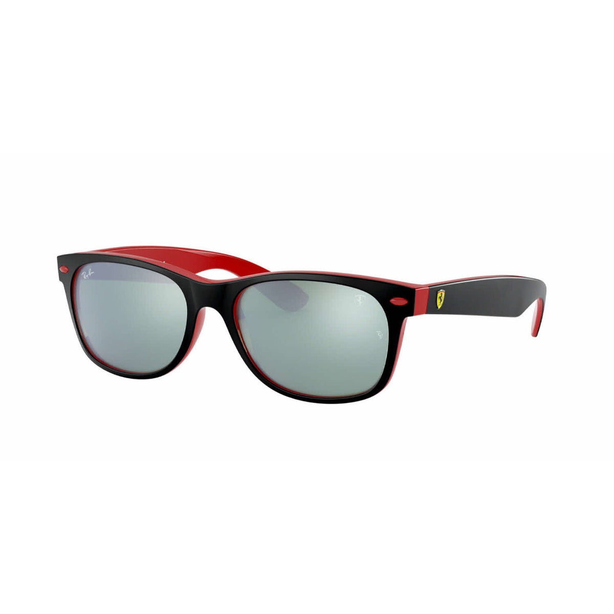 Ray-Ban Unisex Sunglasses New Wayfarer Black Light Green Mirror Silver Plastic Plastic  0RB2132M F63830 55