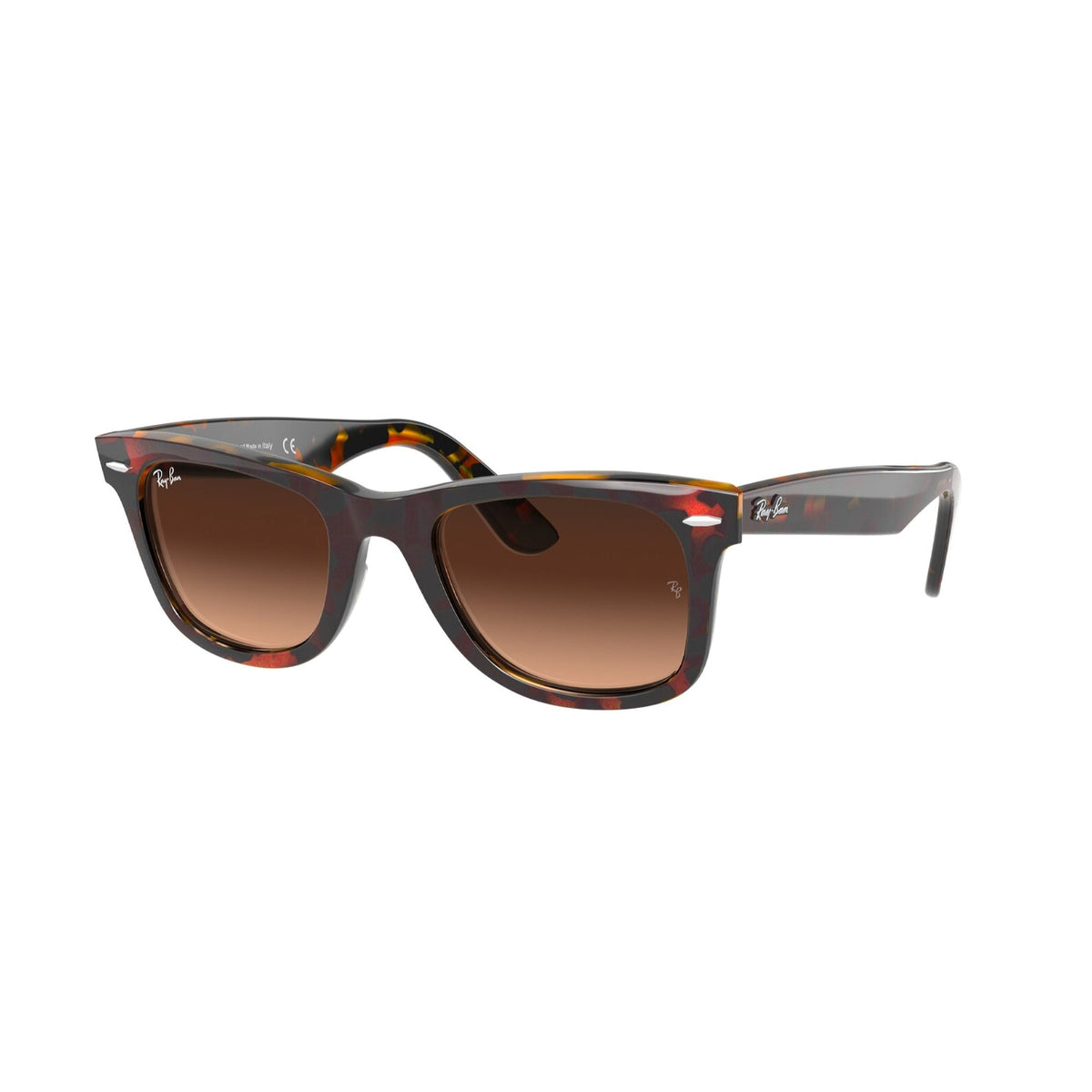 Ray-Ban Unisex Sunglasses Wayfarer Red Pink Gradient Brown Plastic Plastic  0RB2140 1275A5 50
