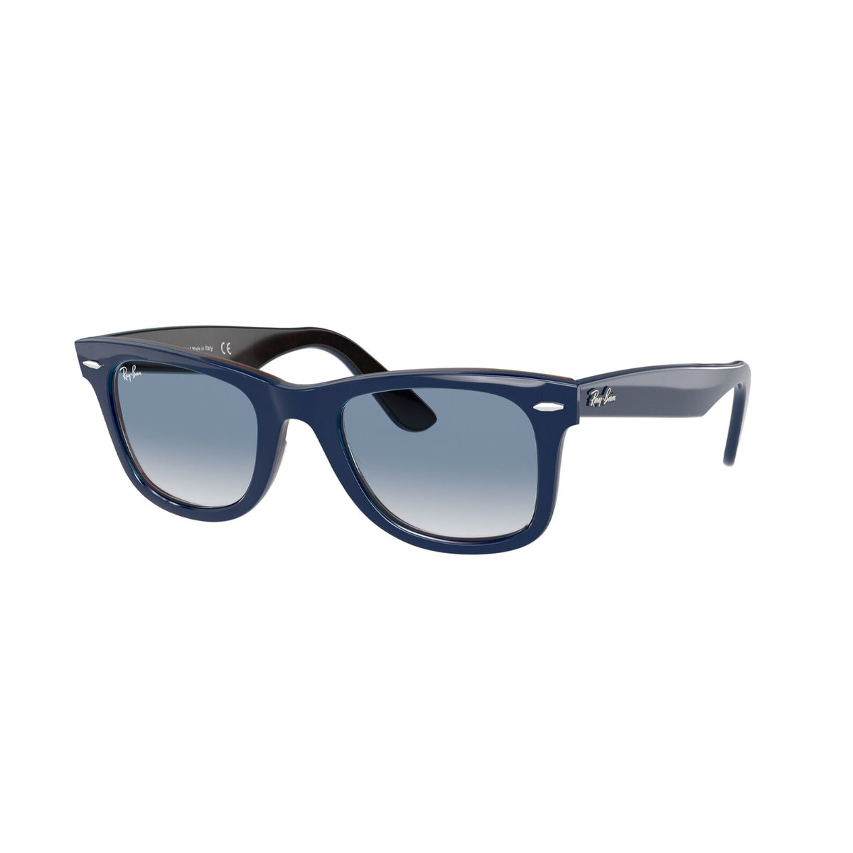 Ray-Ban Unisex Sunglasses Wayfarer Blue Clear Gradient Blue Plastic Plastic  0RB2140 12783F 50