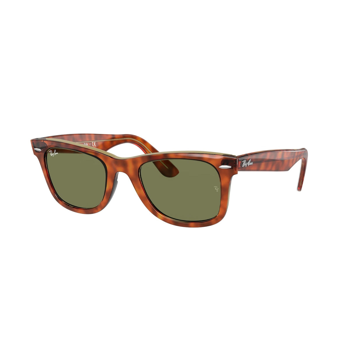 Ray-Ban Unisex Sunglasses Wayfarer Havana Bottle Green Plastic Plastic  0RB2140 12934E 50