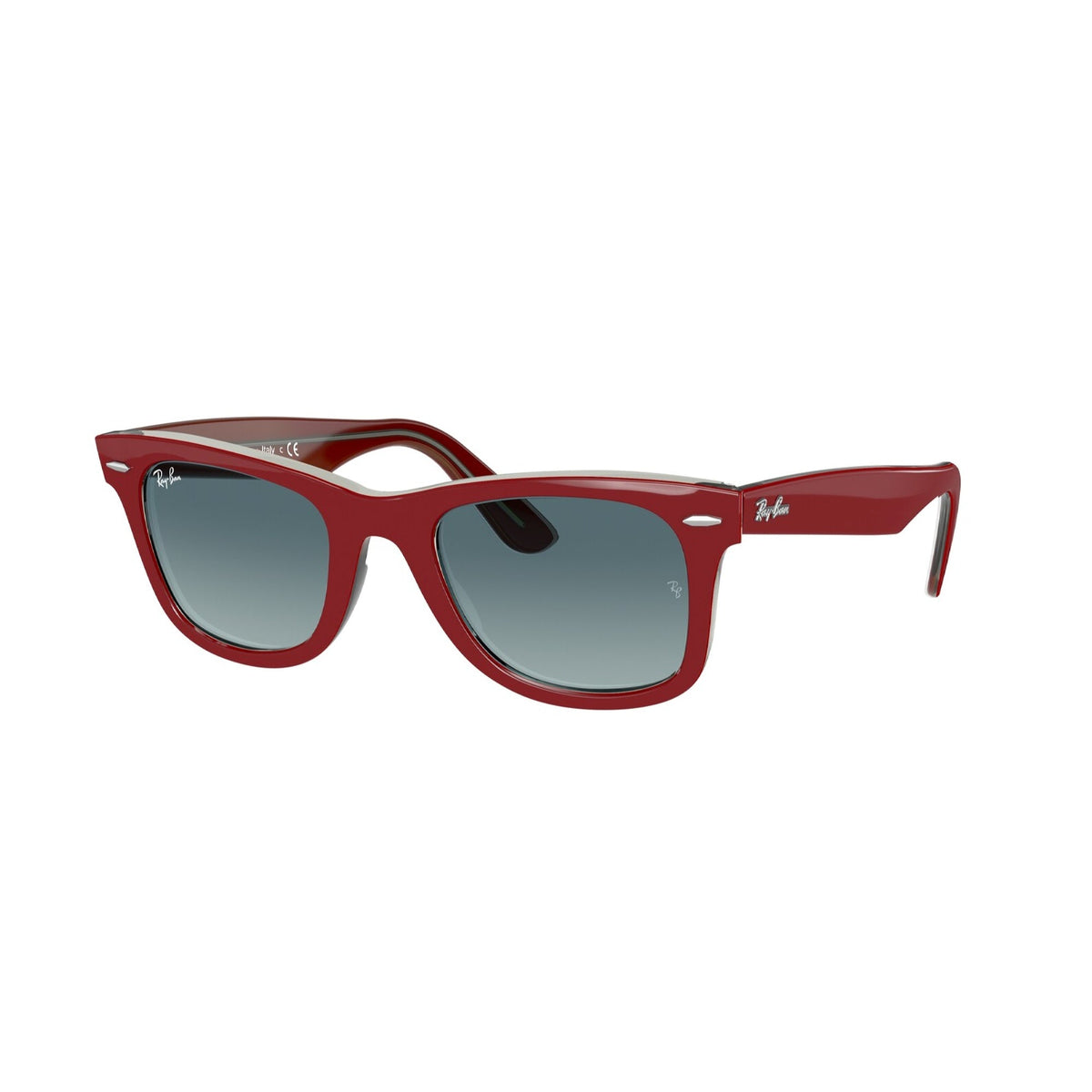 Ray-Ban Unisex Sunglasses Wayfarer Red Blue Gradient Grey Plastic Plastic  0RB2140 12963M 50