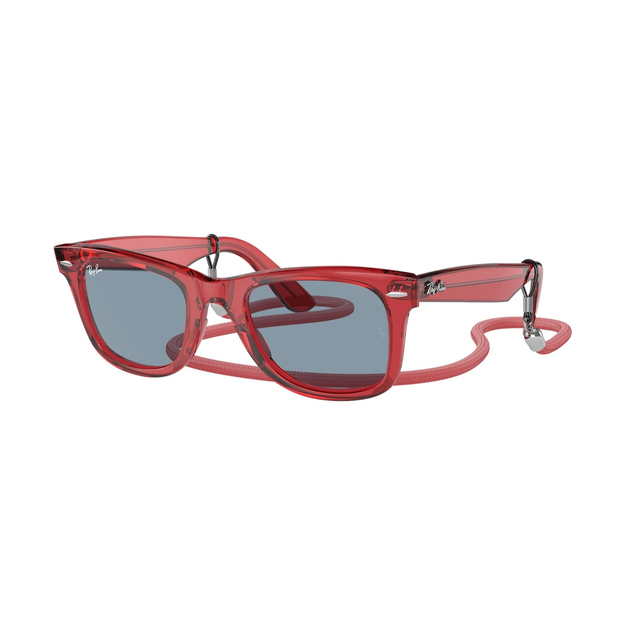 Ray-Ban Unisex Sunglasses Wayfarer Red Blue Plastic Plastic  0RB2140 661456 50
