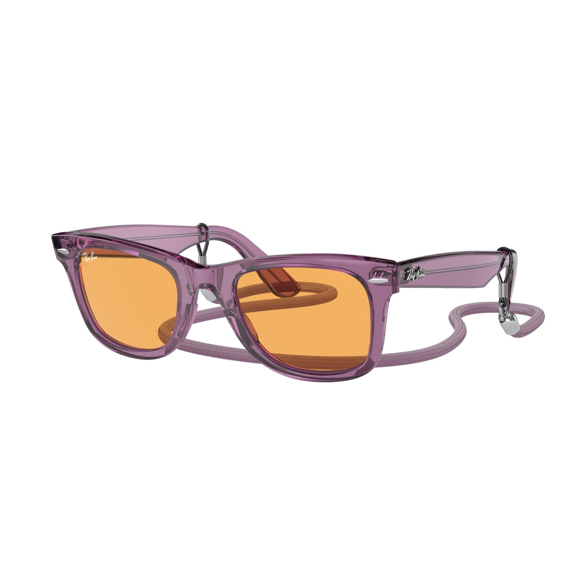 Ray-Ban Unisex Sunglasses Wayfarer Violet Orange Plastic Plastic  0RB2140F 661313 52