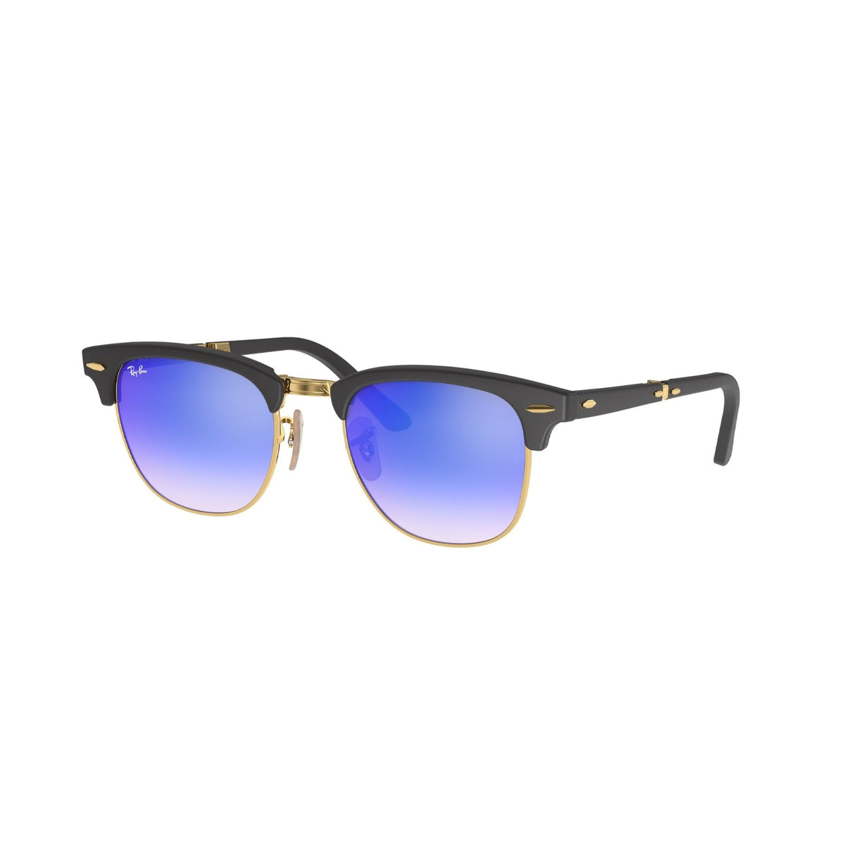 Ray-Ban Unisex Sunglasses Clubmaster Folding Black Blue Flash Gradient Plastic Plastic  0RB2176 901S7Q 51