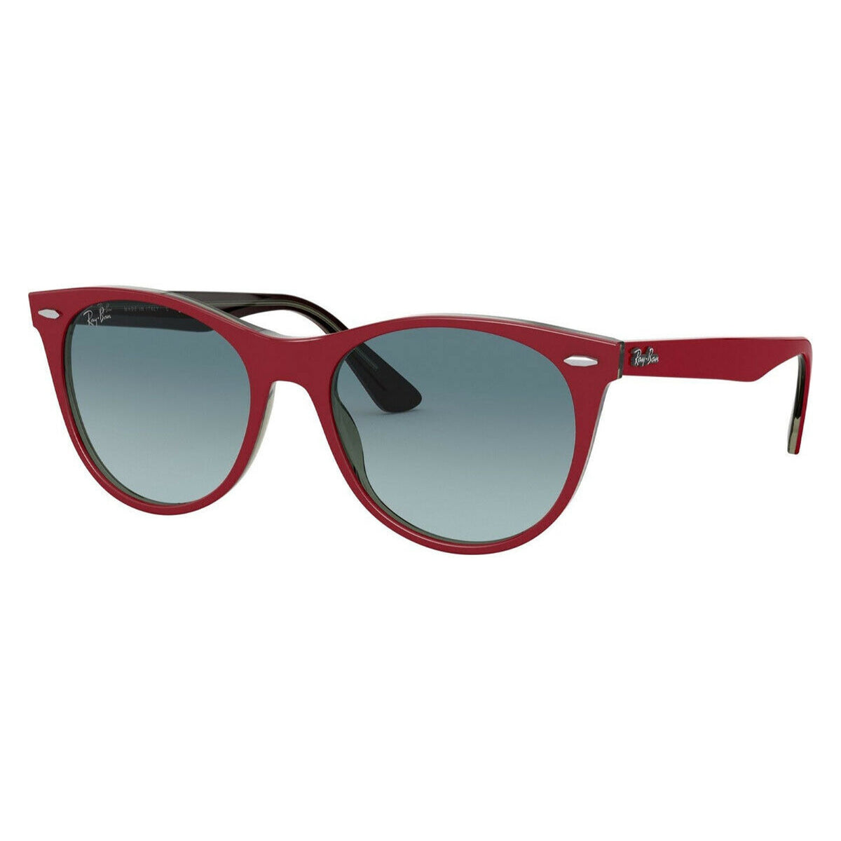 Ray-Ban Unisex Sunglasses Wayfarer II Red Blue Gradient Grey Plastic Plastic  0RB2185 12963M 52
