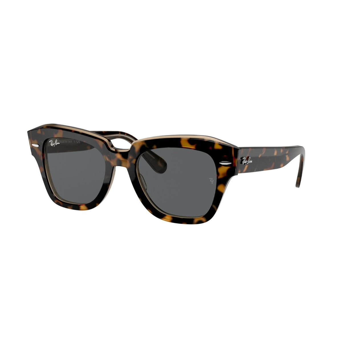 Ray-Ban Unisex Sunglasses State Street Havana Dark Grey Plastic Plastic  0RB2186 1292B1 49