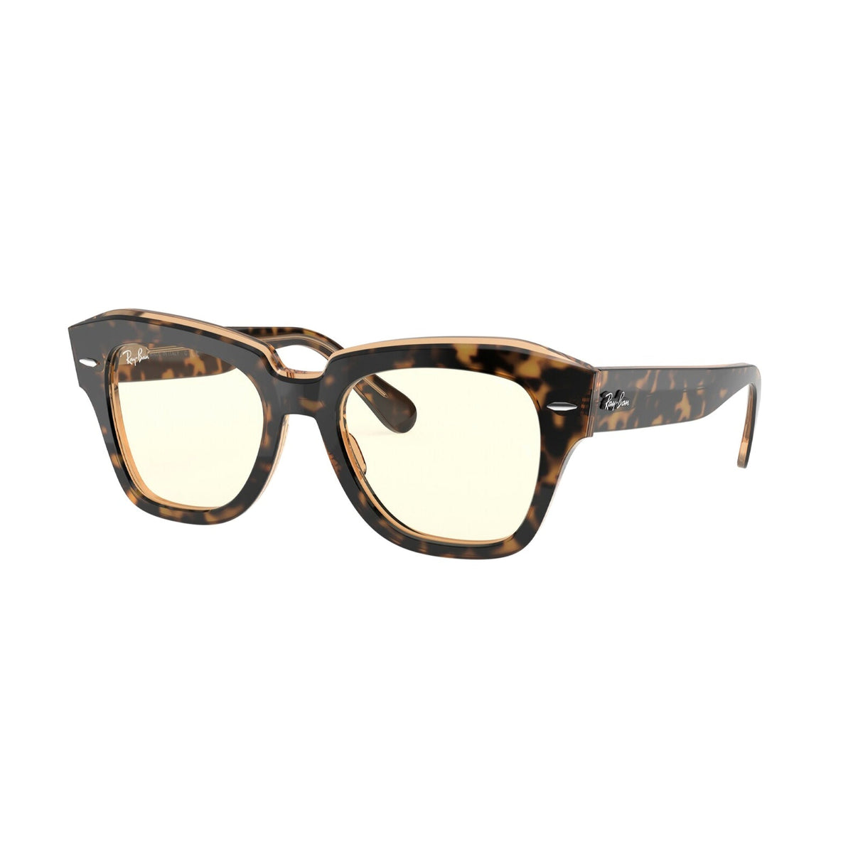 Ray-Ban Unisex Sunglasses State Street Havana Grey Blue Plastic Plastic  0RB2186 1292BL 49
