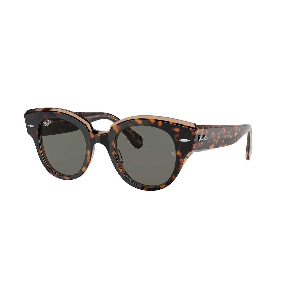 Ray-Ban Women's Sunglasses Roundabout Havana Dark Grey Plastic Plastic  0RB2192 1292B1 47
