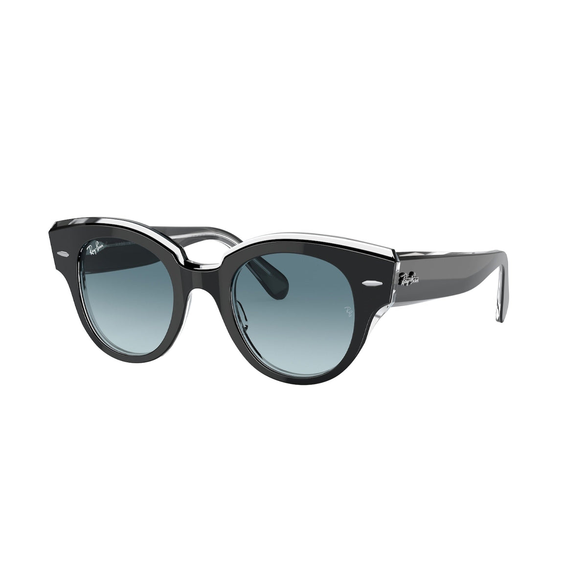 Ray-Ban Women's Sunglasses Roundabout Black Blue Gradient Grey Plastic Plastic  0RB2192 12943M 47