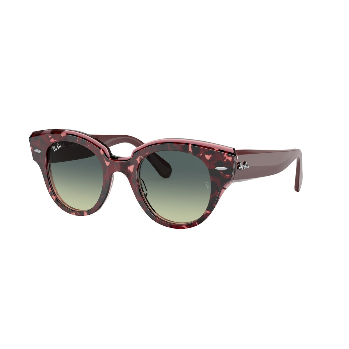 Ray-Ban Women's Sunglasses Roundabout Havana Green Gradient Plastic Plastic  0RB2192 1323BH 47