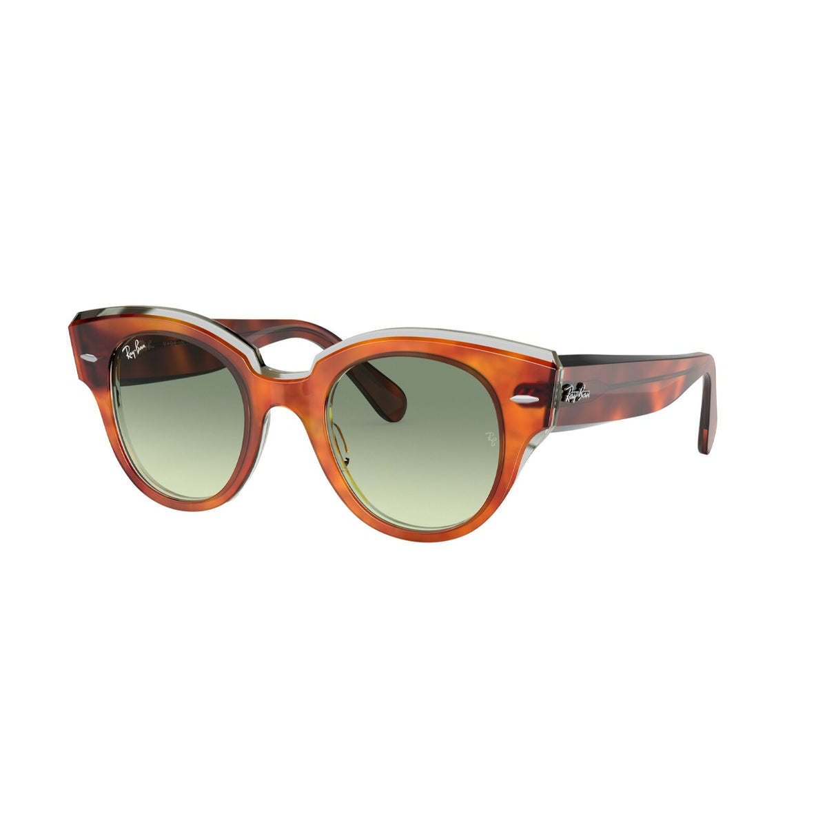 Ray-Ban Women's Sunglasses Roundabout Havana Green Gradient Plastic Plastic  0RB2192 1325BH 47