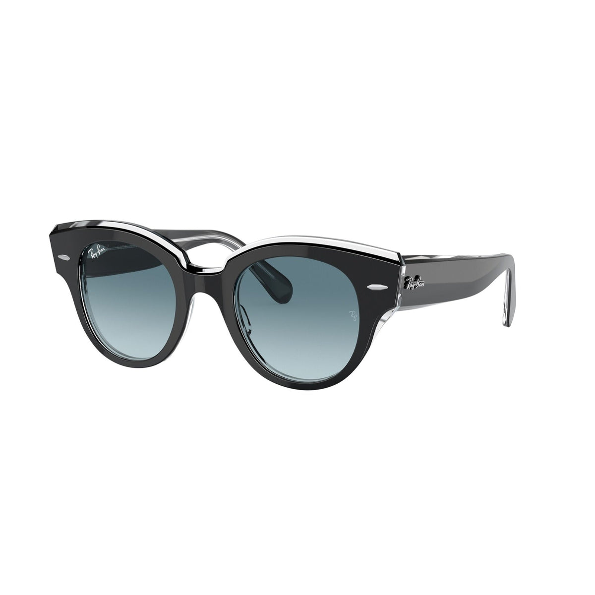Ray-Ban Women's Sunglasses Roundabout Black Blue Gradient Grey Plastic Plastic  0RB2192F 12943M 47