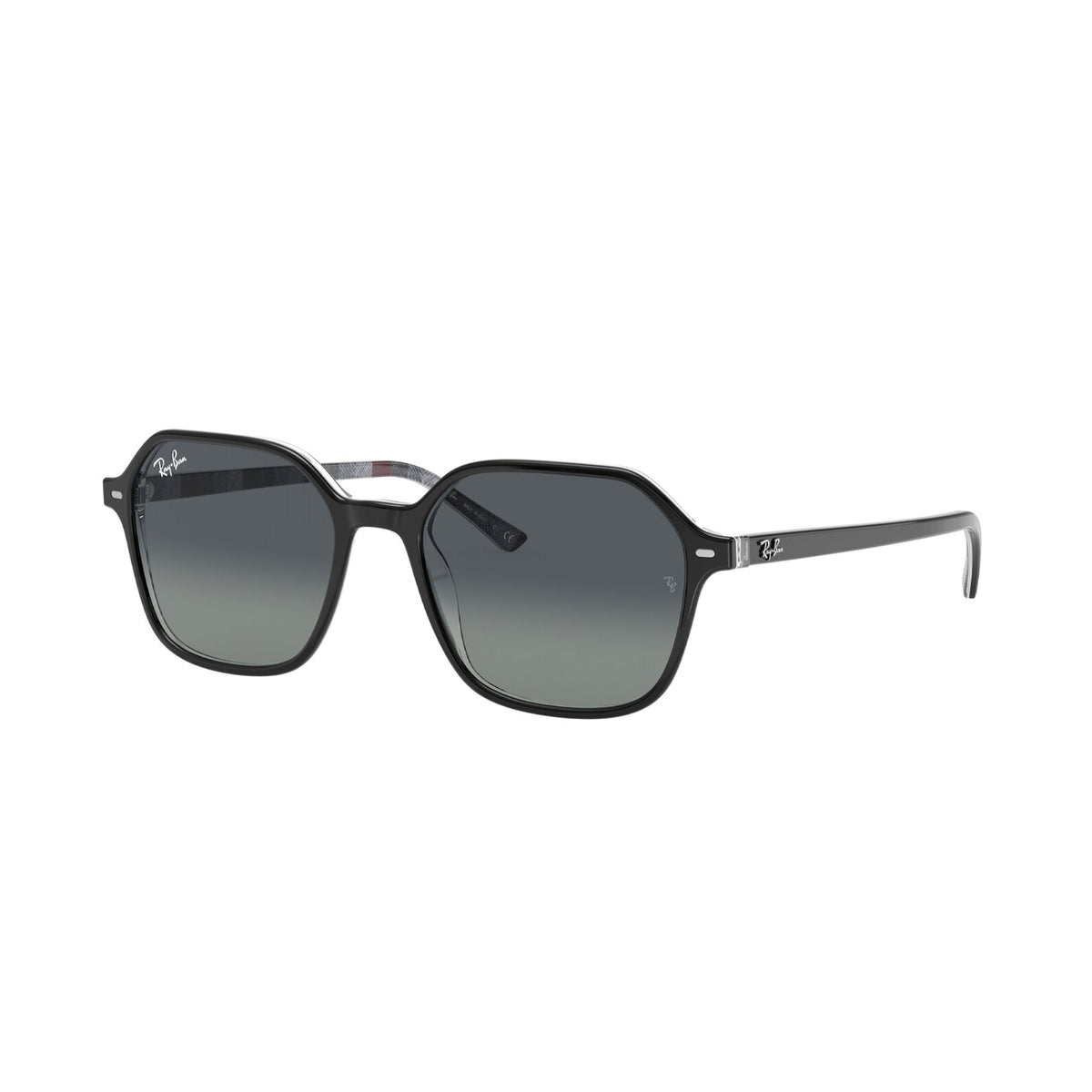 Ray-Ban Unisex Sunglasses John Black Light Grey Gradient Blue Plastic Plastic  0RB2194 13183A 53