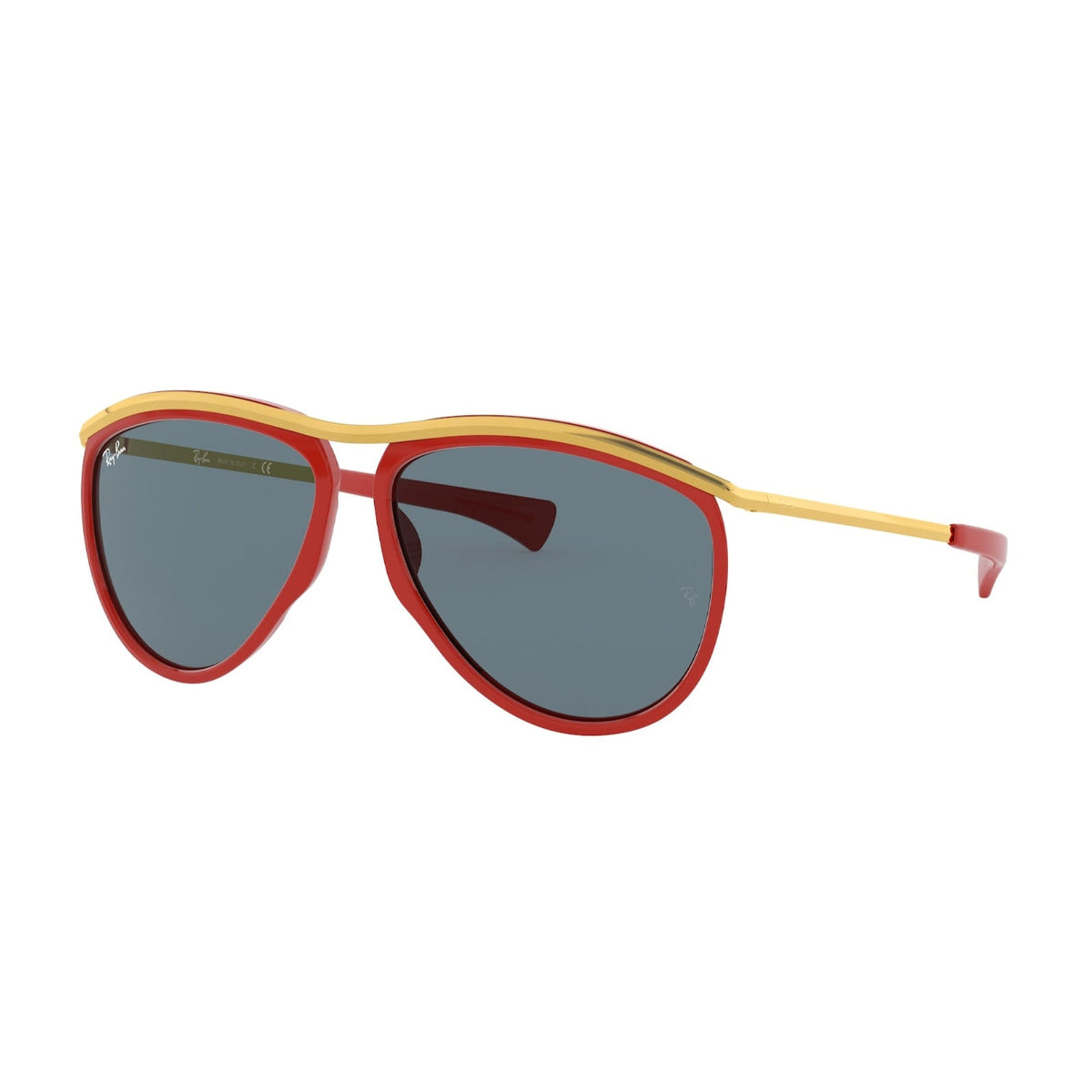 Ray-Ban Unisex Sunglasses Olympian Aviator Red Blue Metal Metal  0RB2219 1243R5 59