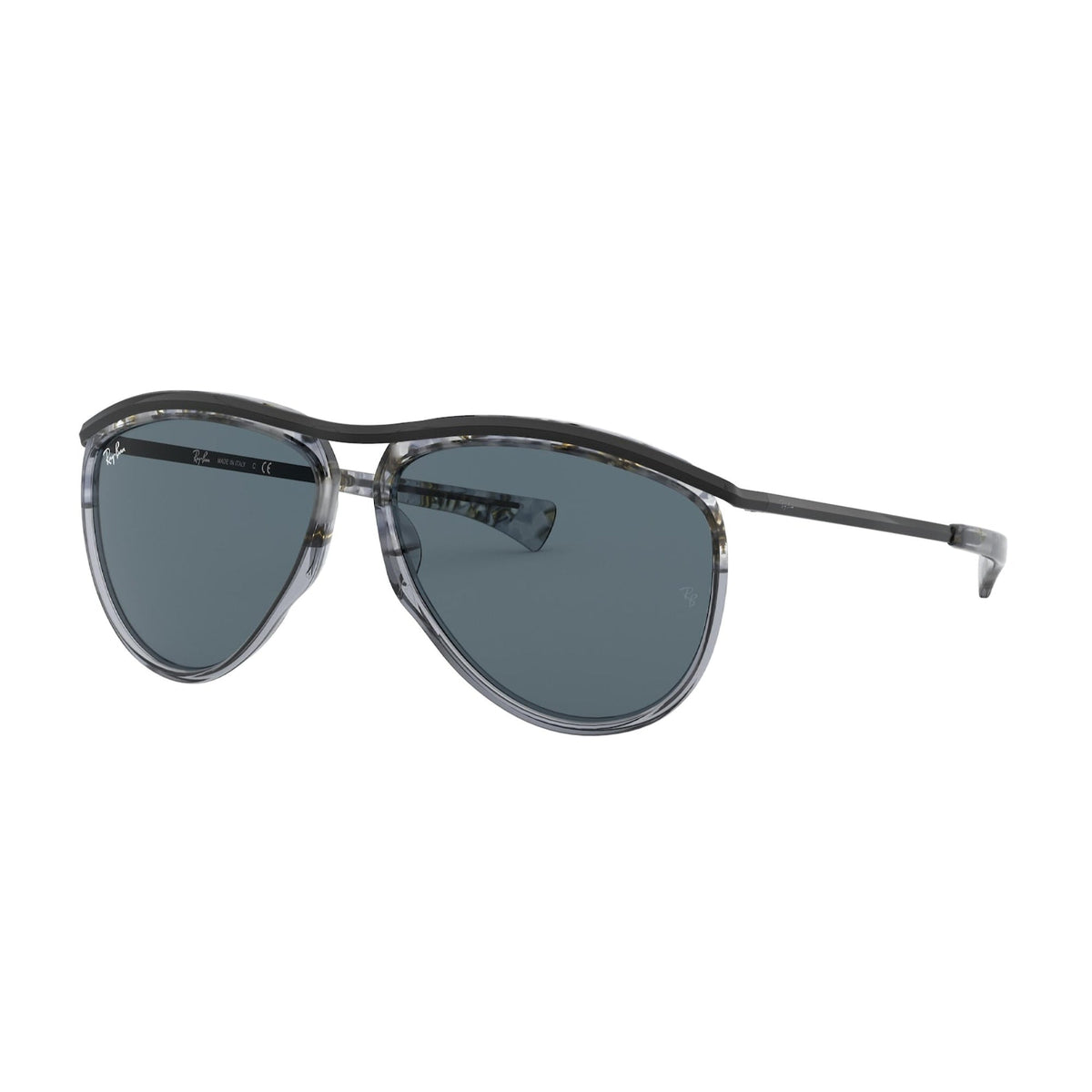 Ray-Ban Unisex Sunglasses Olympian Aviator Havana Blue Metal Metal  0RB2219 1286R5 59