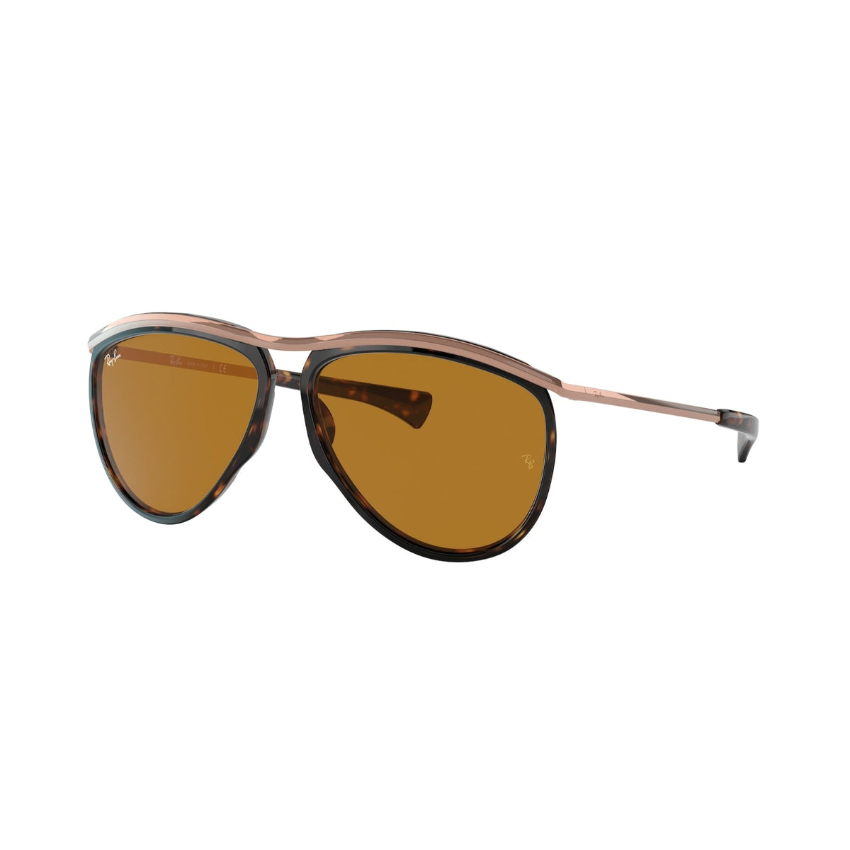 Ray-Ban Unisex Sunglasses Olympian Aviator Havana B-15 Brown Metal Metal  0RB2219 130933 59