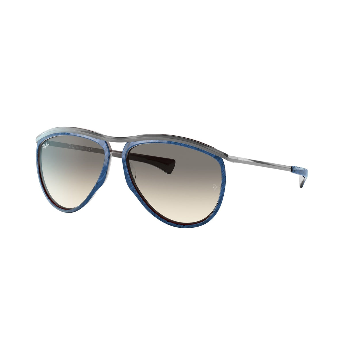 Ray-Ban Unisex Sunglasses Olympian Aviator Blue Clear Gradient Grey Metal Metal  0RB2219 131032 59