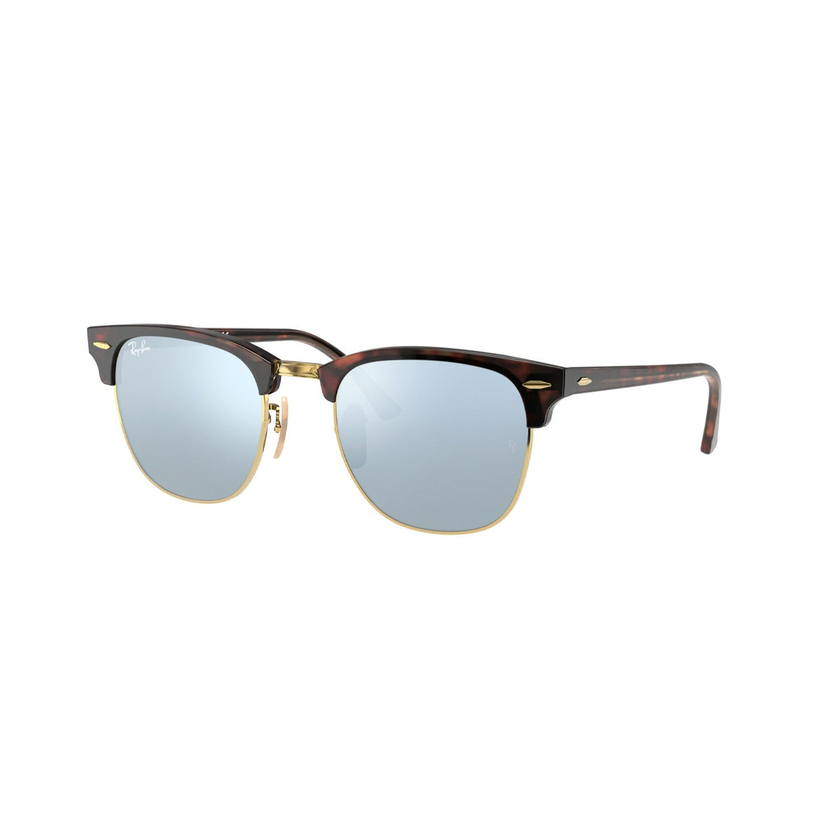 Ray-Ban Unisex Sunglasses Clubmaster Havana Light Green Mirror Silver Plastic Plastic  0RB3016 114530 51