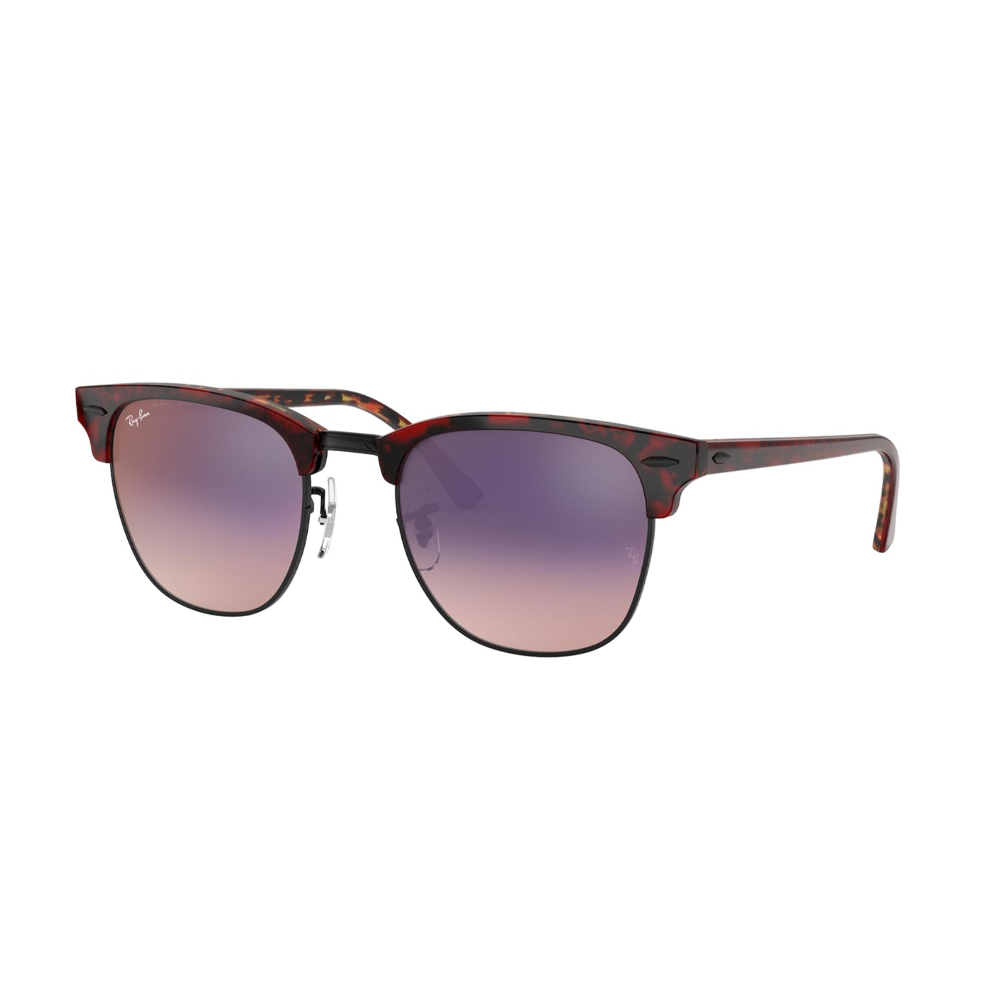 Ray Ban Unisex Sunglasses Clubmaster Red Pink Gradient Violet Plastic Plastic 0RB3016 12753B 51